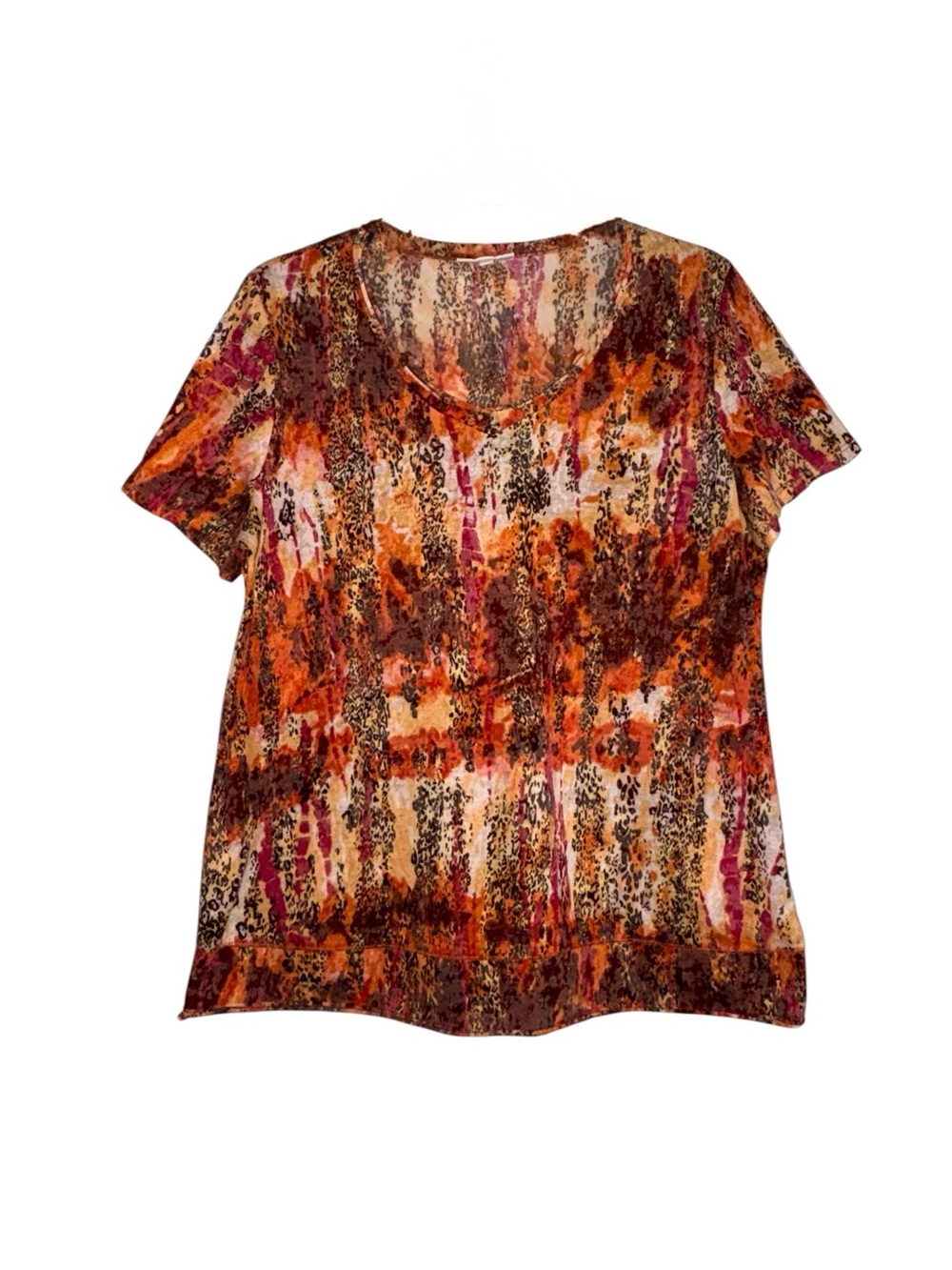 Vintage Fashion Bug Multi-Color Short Sleeve VNeck Top